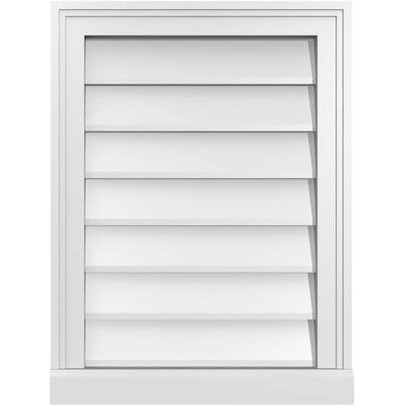 Ekena Millwork Vertical Surface Mount PVC Gable Vent w/ 2"W x 2"H , Brickmould Sill Frame, 18"W x 24"H GVPVE18X2403SN